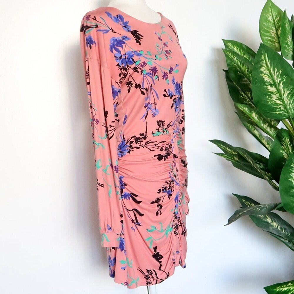 House Of Harlow 1960 x Revolve Siri Mini Dress Blush Fleur Long Sleeve Floral M - Picture 7 of 13